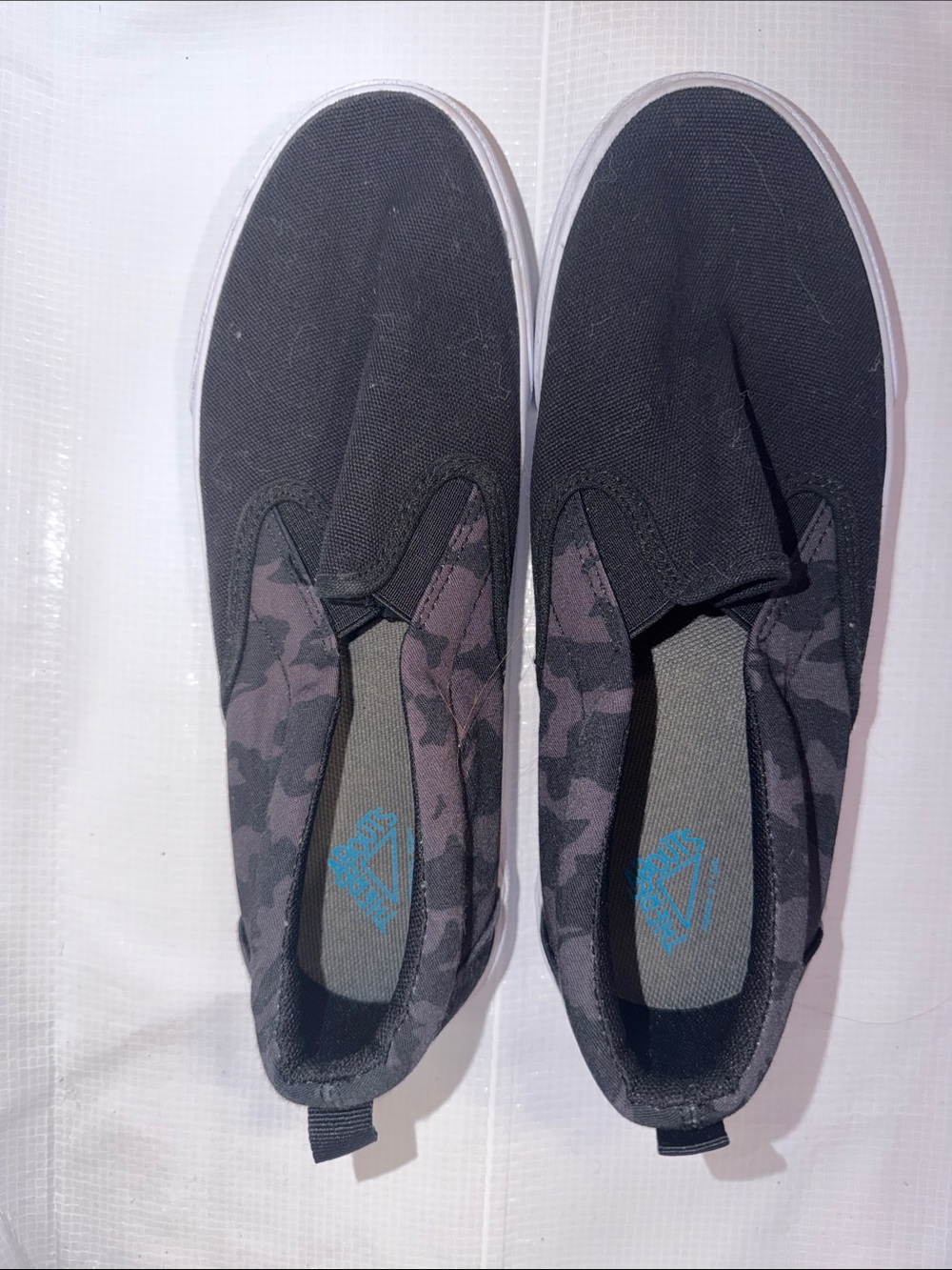 Women’s Slip-On Casual Sneakers - Black Camo